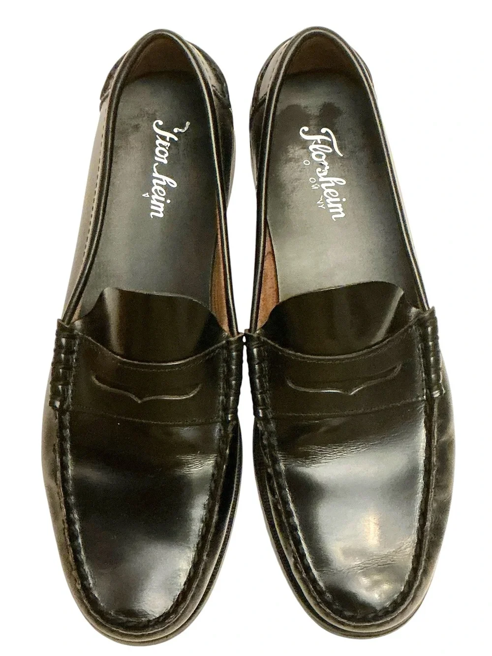 Florsheim Berkley Black Leather Penny Loafers  Moc Toe Slip-Ons Size-8.5D Men’s